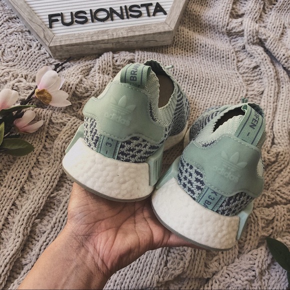 NWT 🍭 Cute Adidas NMD R1 STLT Baby Blue/White - Picture 7 of 11